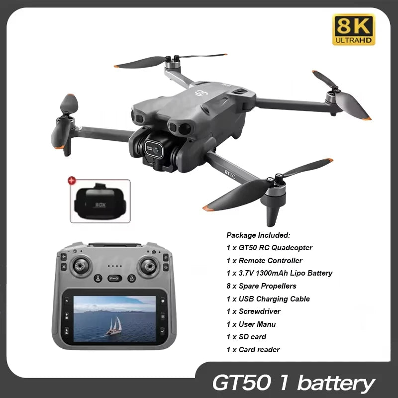 8K GPS Camera Drone with Obstacle Avoidance | Foldable Aerial Pro Dark gray 8K 1B Tidesmit