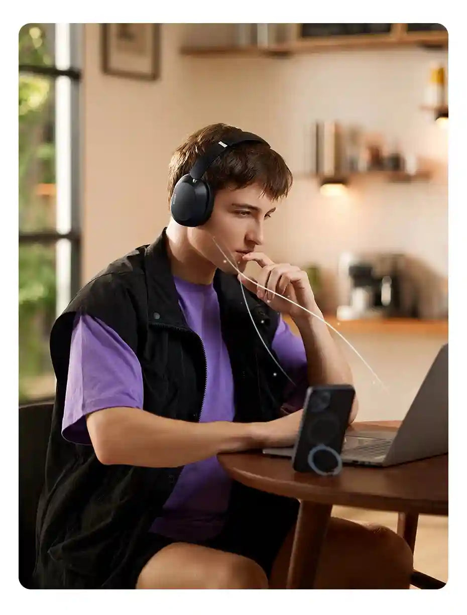 Wireless Headphones with Active Noise Cancellation - 75H Battery Life Tidesmit