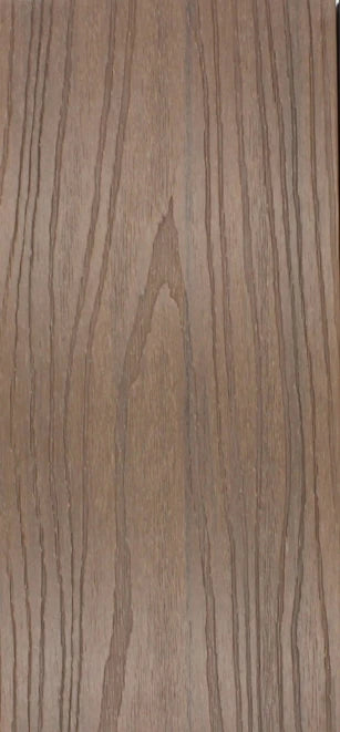 WPC garden fence panel with light brown wood-grain texture