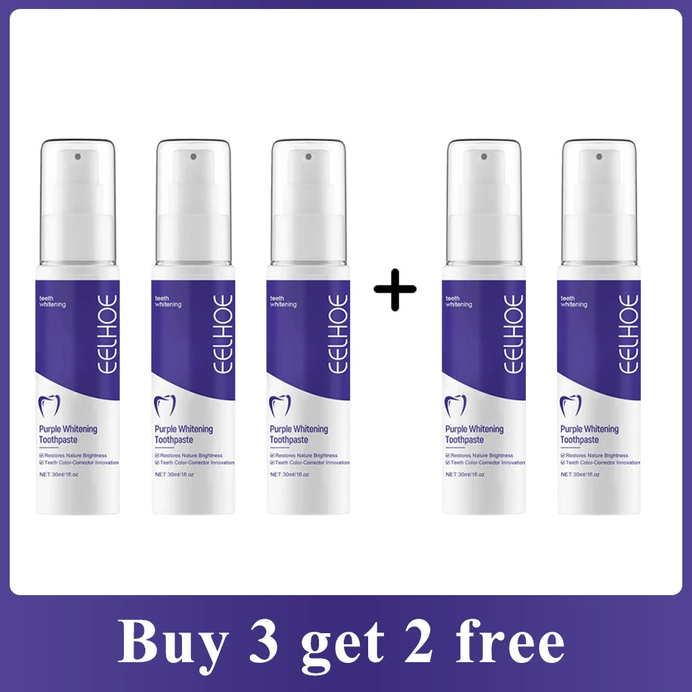 Tidesmit purple whitening toothpaste for removing yellow teeth stains and daily oral fresh breath care