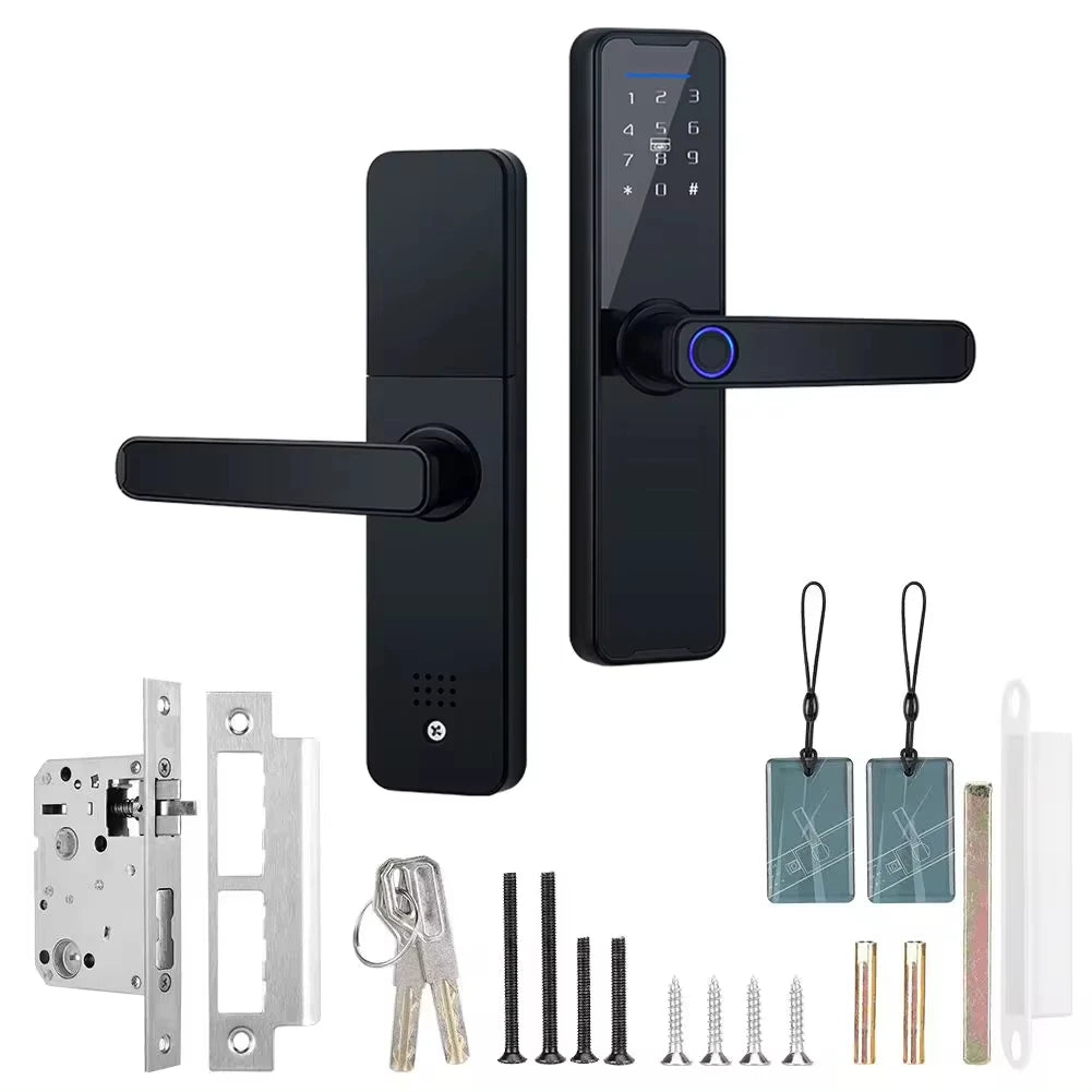 Tuya Fingerpirnt Password Smart Door Lock Digital Keypad Electronic Lock Card Keys Fingerprint Tuya Bluetooth Smart Lock Keyless