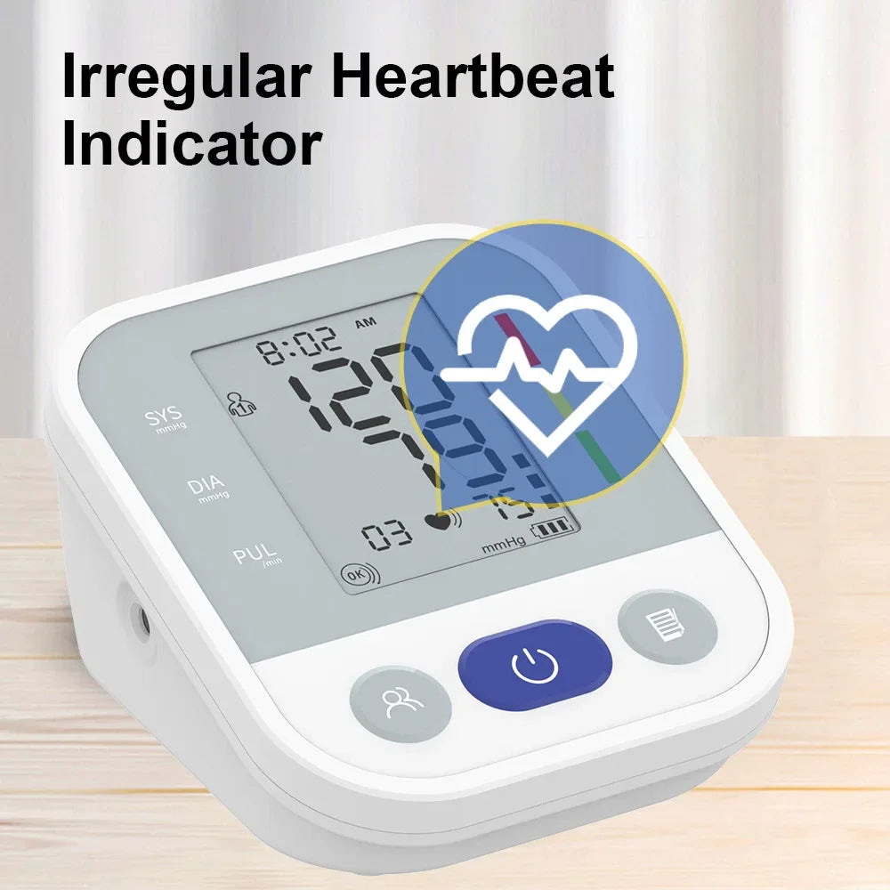 Automatic Upper Arm Blood Pressure Monitor Medical High Precision BP Tester Smart Digital Sphygmomanometer for Home Hospital