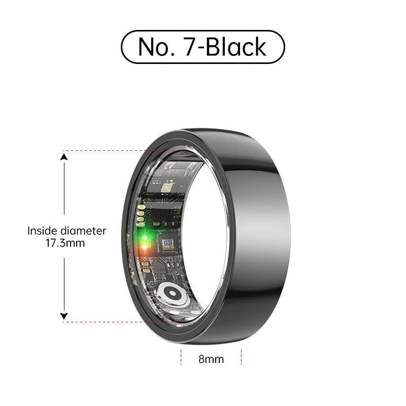 Smart Health Ring – Waterproof Fitness Tracker by Tidesmit Ceramic Black No. 7 Tidesmit