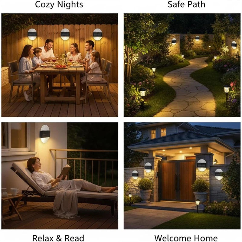 Solar Outdoor Light, Waterproof With Fan-Shaped Lampshade, LED Deck Lights For Patio, Garden, Villa, Wall, Terrace, Railing