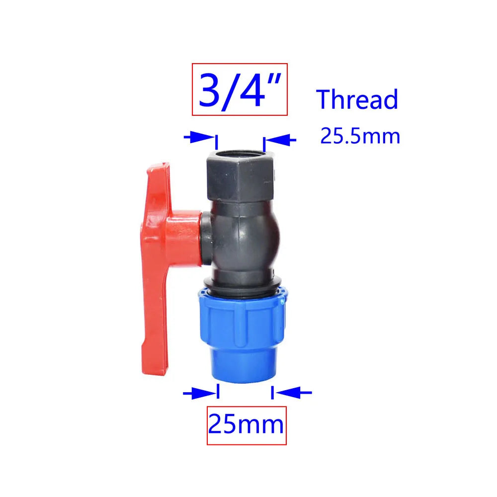 20/25/32/40/50mm PE Tube Quick Connector Elbow Tee Water Splitter Plastic Ball Valve Coupler Farm Irrigation Water Pipe Fittings