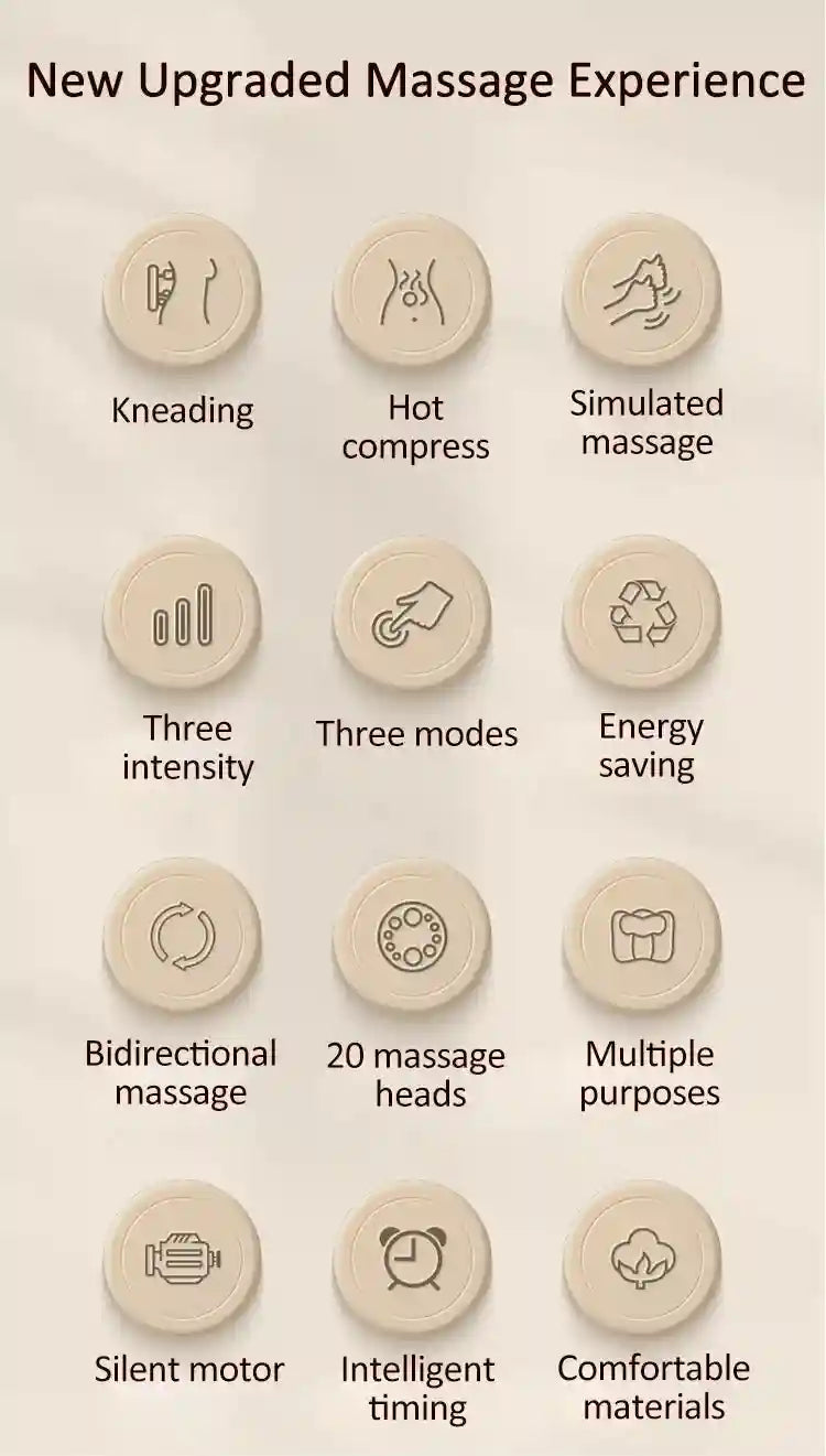 Neck Massage Pillow Shiatsu Back Massager with Heat Therapy Massage Roller Tidesmit