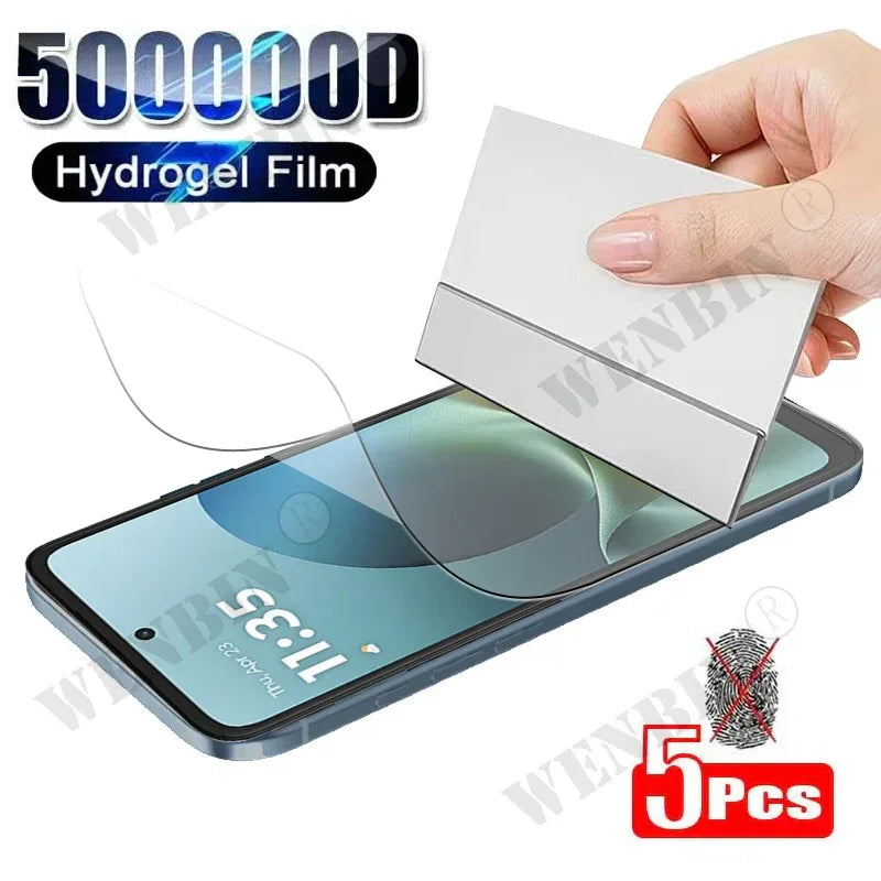 Motorola Edge Screen Protector - 5 Pack Hydrogel Film Full Coverage Transparent Tidesmit