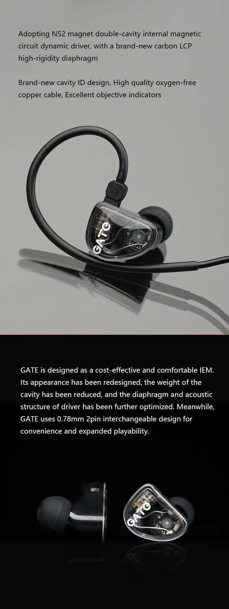 TRUTHEAR GATE In-Ear Monitors Dynamic Driver Wired Audio - Tidesmit Tidesmit