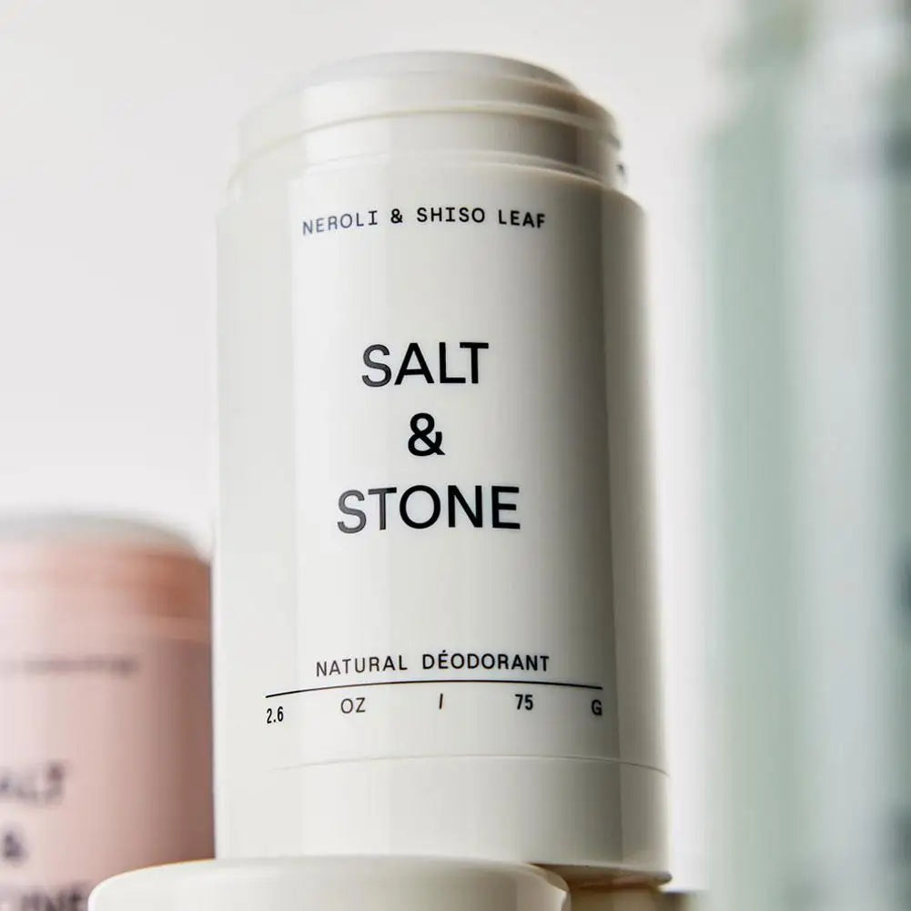 Tidesmit SALT&STONE natural plant deodorant stick with Black Rose, Oud, Neroli, and Basil for unisex odor control.