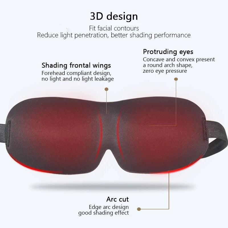 3D Sleeping Eye Mask Travel Rest Aid Eye Cover Patch Paded Soft Sleeping Mask Blindfold Eye Relax Massager