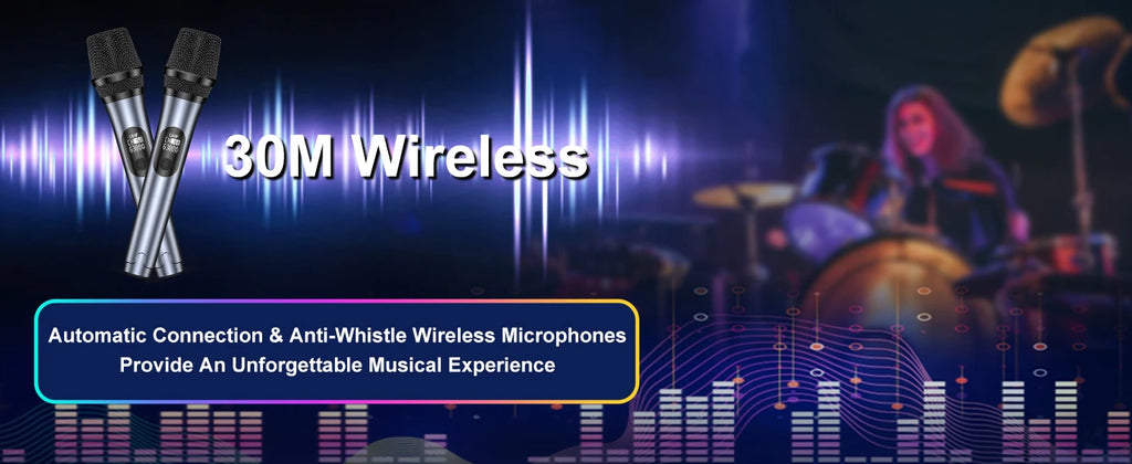 Wireless Bluetooth Speaker, Karaoke Machine with 2 Microphone, Home Karaoke System with LED Party Light, Remote Control