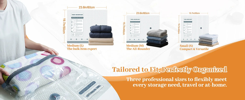 Tidesmit 9-pack travel vacuum seal bags with portable electric pump for efficient clothes storage in luggage