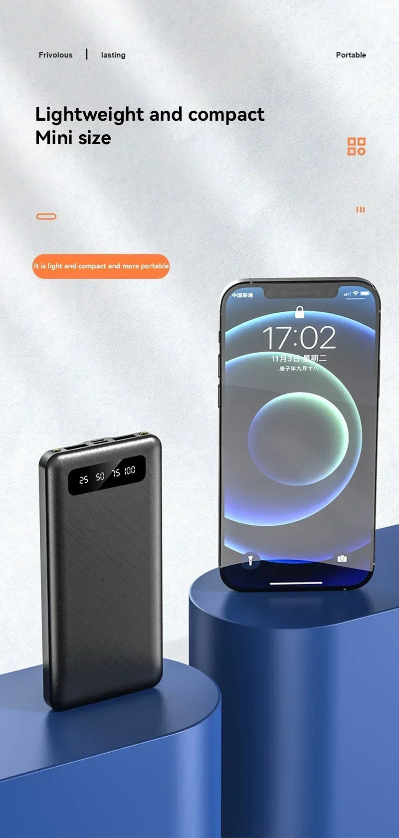 Tidesmit 200000mAh Portable Power Bank - 120W Fast Charging PD Battery Tidesmit