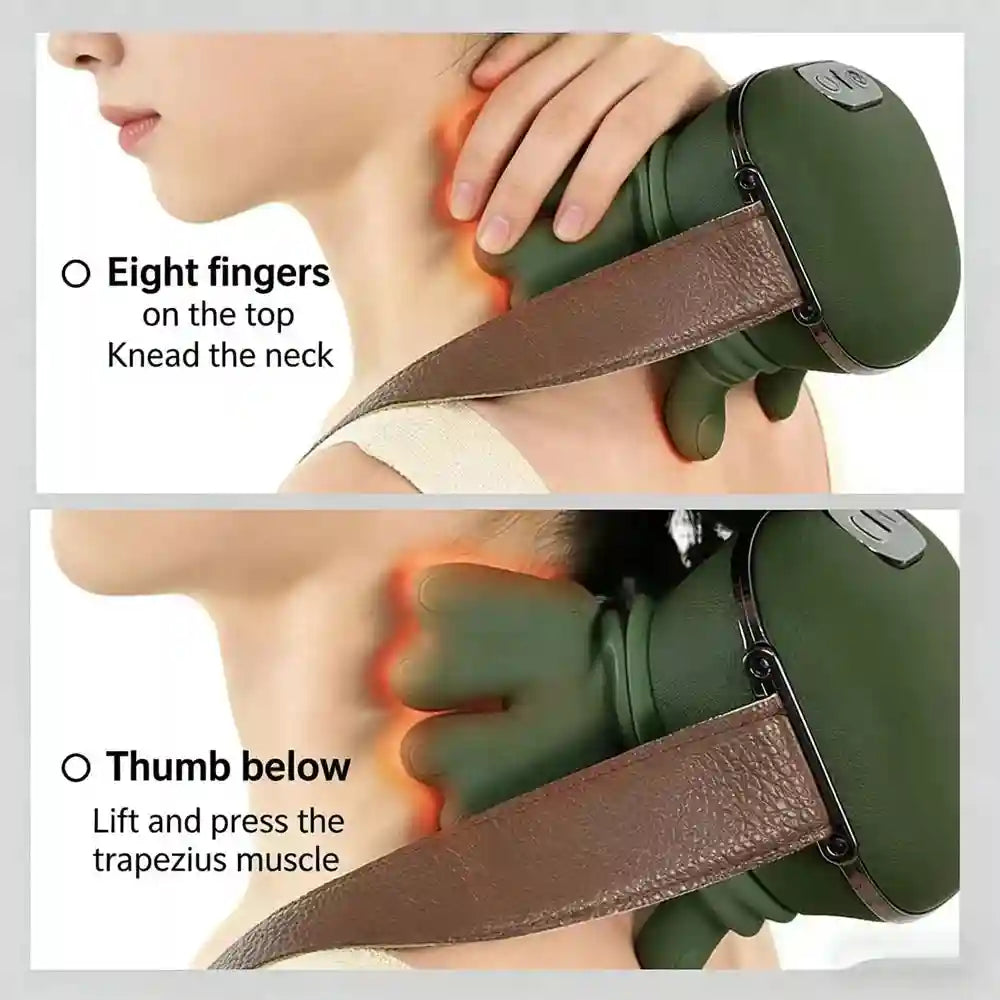 Deep Tissue Neck and Shoulder Massager | Wireless Heat Therapy Device Massage Roller Tidesmit