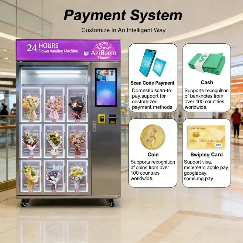 Tidesmit Smart Flower Vending Machine 100V-240V EU Plug 5-8 Bouquets