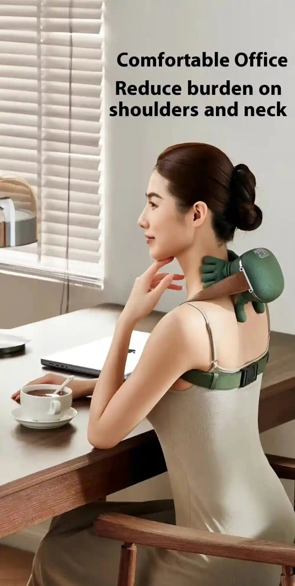 Electric Neck and Shoulder Massager with Heat - 3-Level Roller Massage Roller Tidesmit