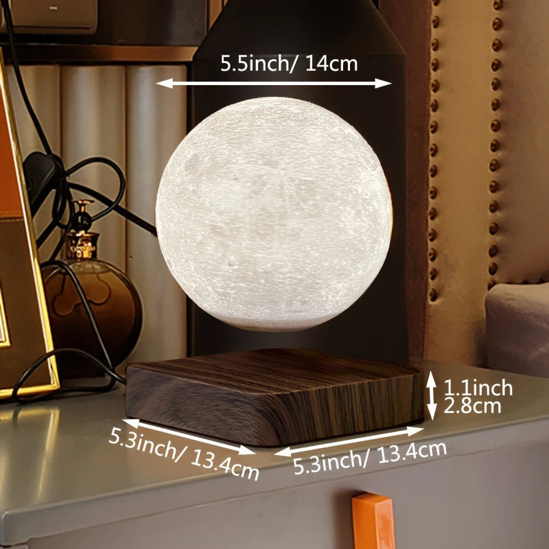 Levitating Moon Lamp | 3D Magnetic Floating LED Light by Tidesmit Tidesmit