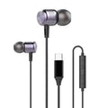 Wired Metal In-Ear Headphones with Mic by Tidesmit - 6 Variants Type-C Purple Tidesmit