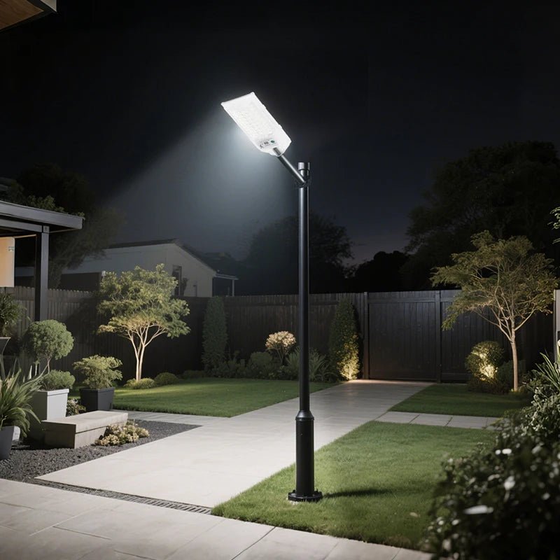 A set of 4000mAh outdoor solar street lamps, commercial area lighting, wall lamps, with motion sensor - white