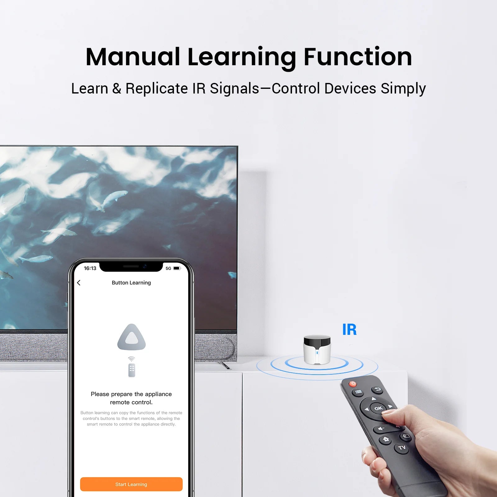Broadlink RM5 Plus Universal Infrared Remote WiFi Smart Home Remote for TV AC Fans Voice Control Support Alexa Google Assistant