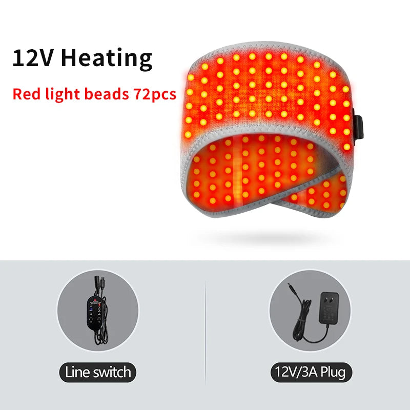 Red Light Heated Head Pad: 3-Level Heat Therapy for Muscle Relief Massage Cushion 12V-H Tidesmit