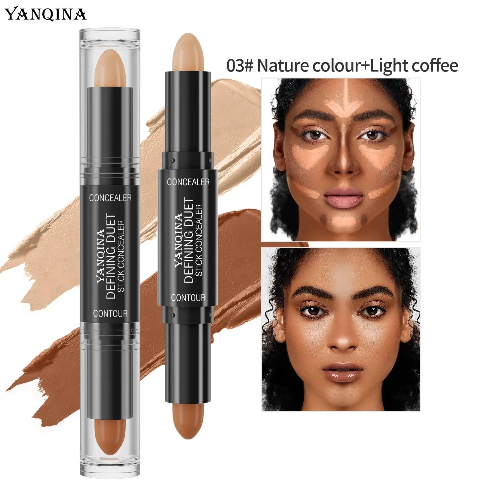 Tidesmit Contour Stick Duo waterproof highlight and shadow cream texture close-up for natural full coverage makeup
