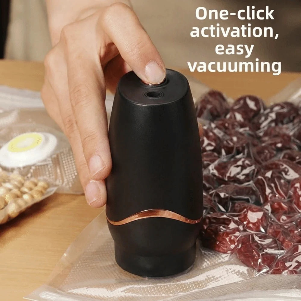 Wireless Electric Vacuum Sealer Pump Space Saving Labor Saving Vacuum Bag Pump Rechargeable Handheld