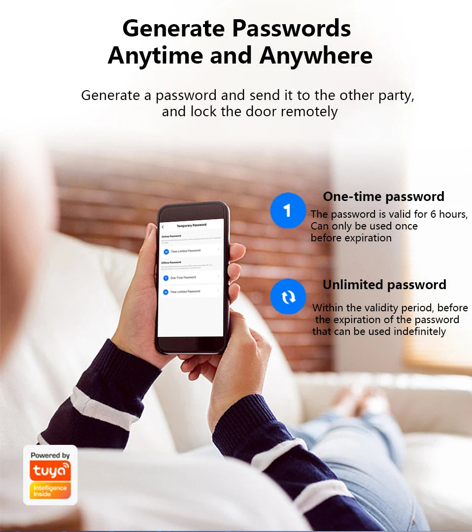 Waterproof Smart Deadbolt Locks for Home Alexa Wifi Bluetooth TTlock App Biometric Fingerprint Digital Keypad Entry Door Lock