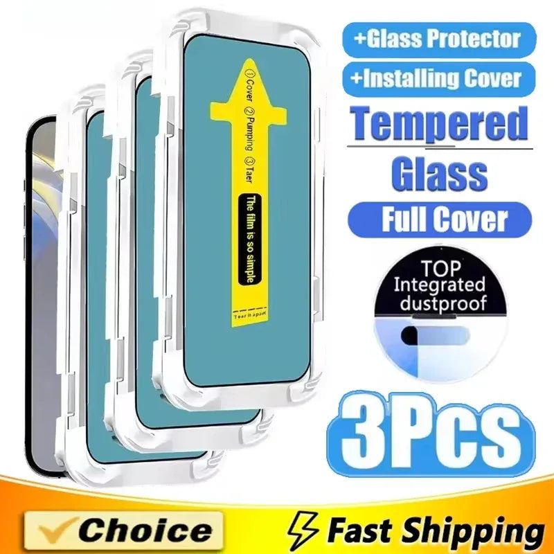 1-3PCS 8K HD Oleophobic Coating Easy Install Screen Protector For iPhone 17 Pro 17pro iPhone17pro Protective Tempered Glass Tidesmit