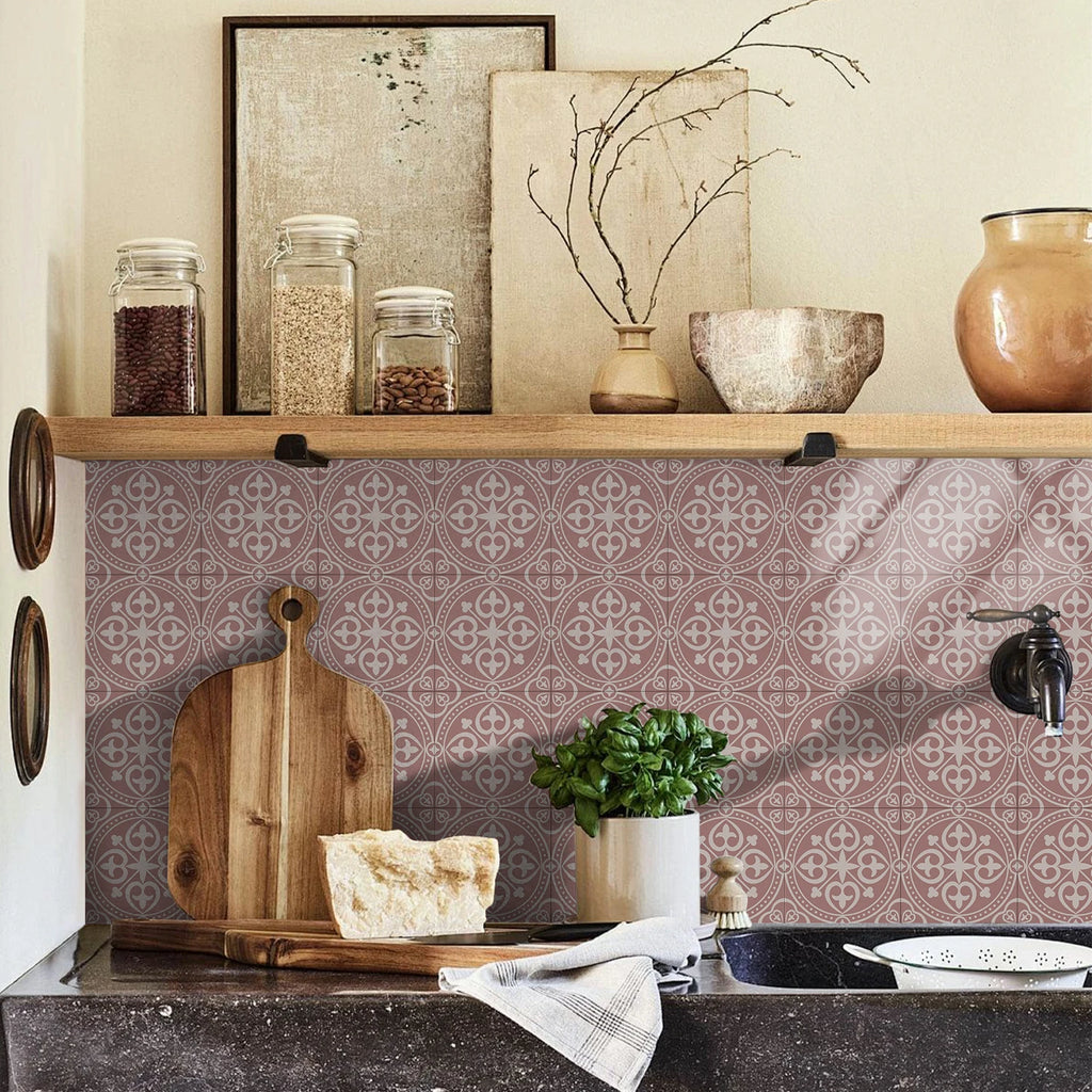 15x15cm Moroccan Style Peel and Stick Tile Stickers, Self Adhesive Waterproof Wall Decor for Kitchen Bathroom (ART Series)
