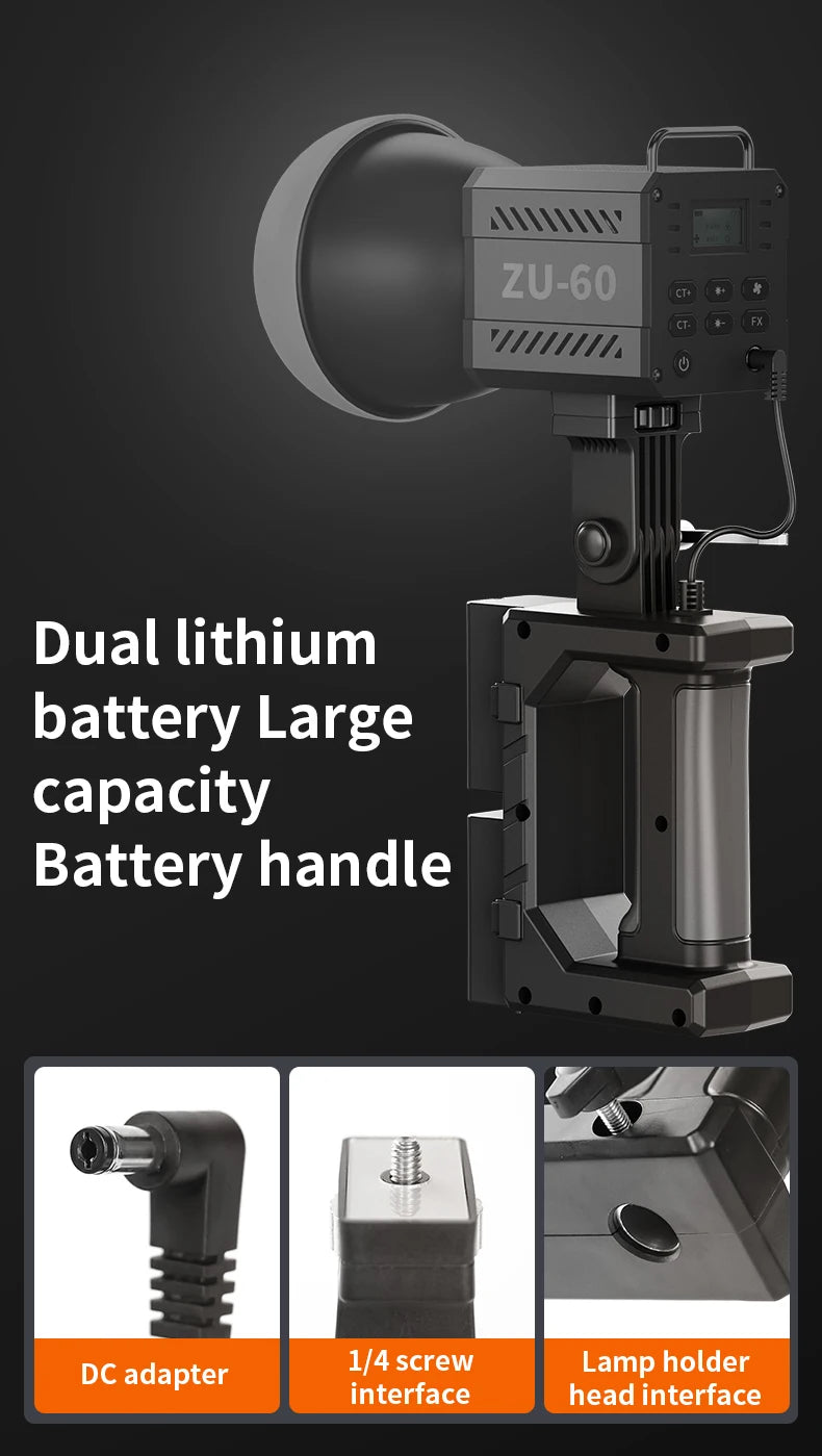 LED Video Light 60W-80W Bi-Color COB Studio Lamp for Content Creation Tidesmit
