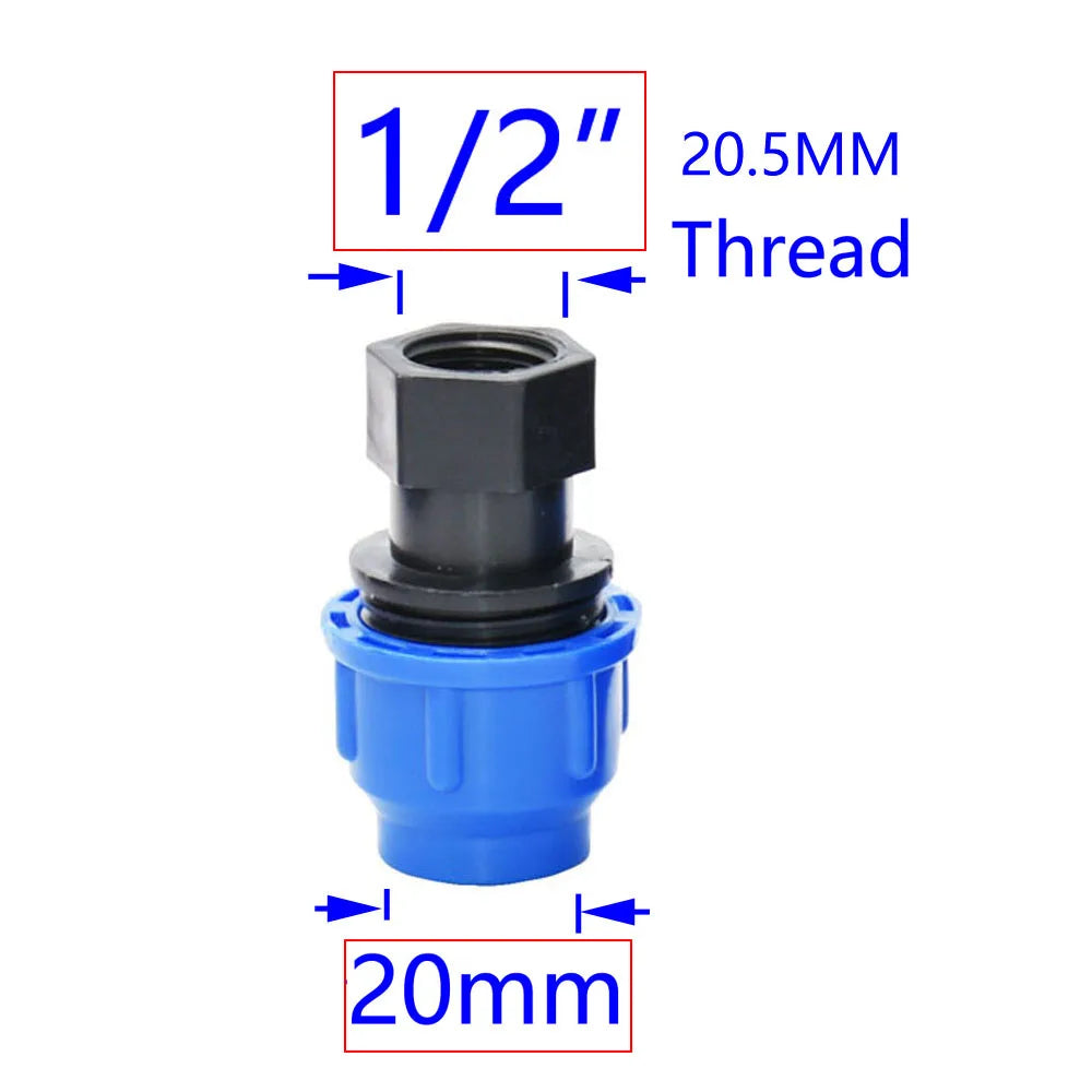 20/25/32/40/50mm PE Tube Quick Connector Elbow Tee Water Splitter Plastic Ball Valve Coupler Farm Irrigation Water Pipe Fittings