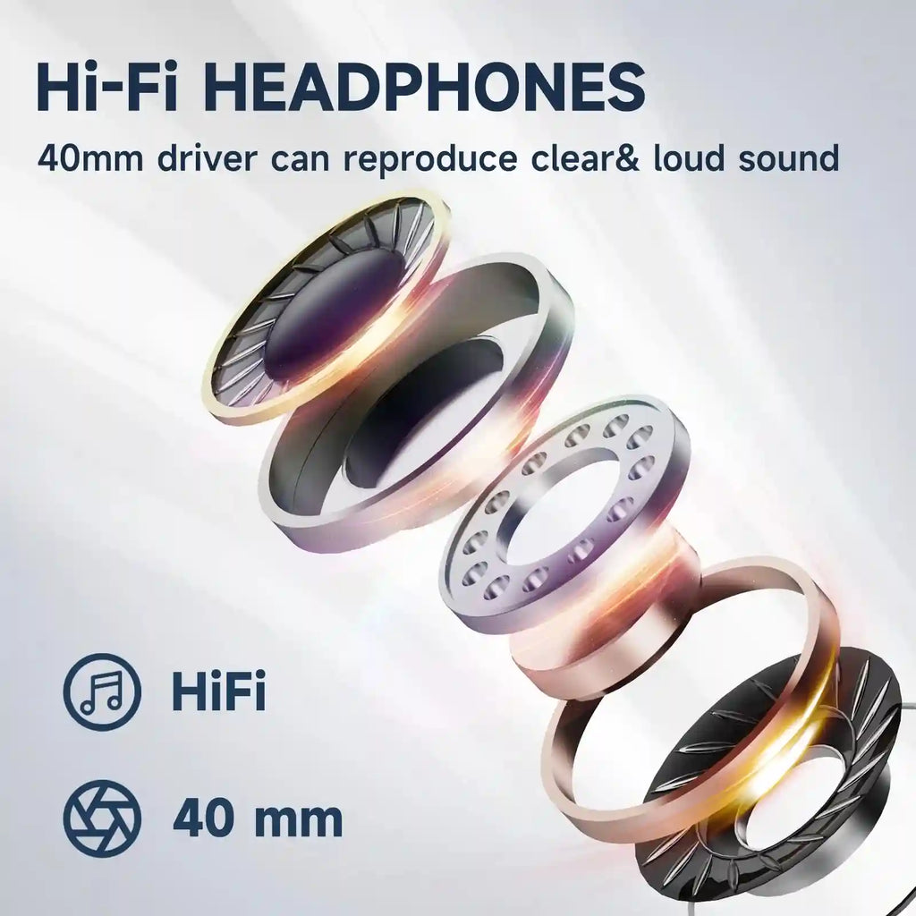 Wired Over-Ear Gaming Headset with Detachable Microphone Tidesmit