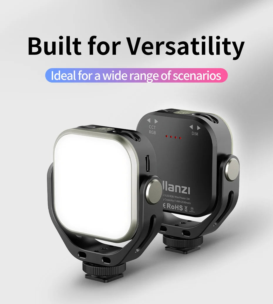RGB Video Light for Camera & Smartphone - VL66 Portable LED Tidesmit