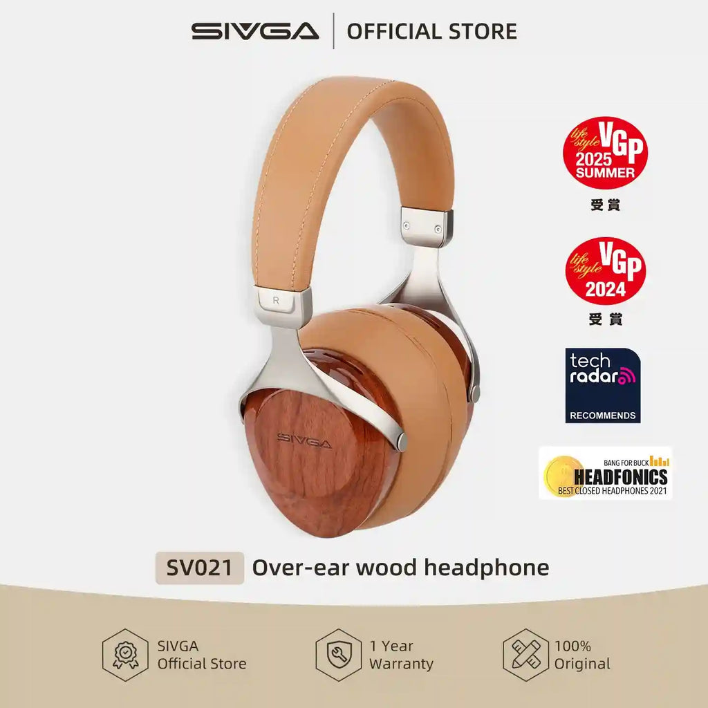 Closed Back Wood Headphones - High Fidelity 50mm Studio Monitor Tidesmit