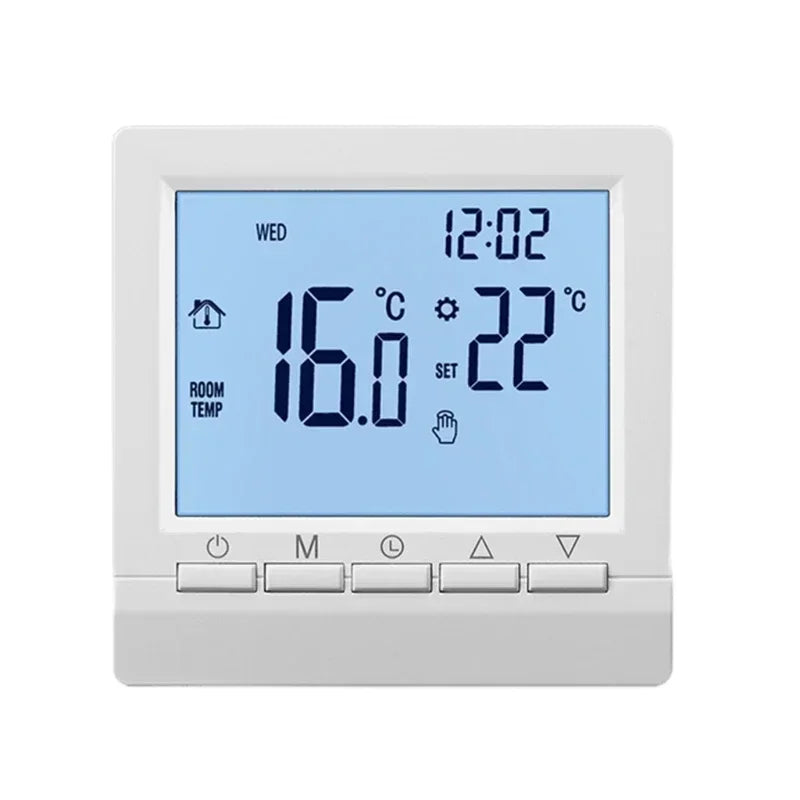 Wall-Mounted Boiler Thermostat, Wired Boiler Controller, Battery-Powered Intelligent Thermostat, Water Floor Heating Controller