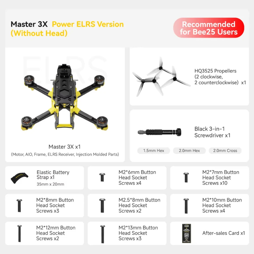 SpeedyBee Master 3X Racing Drone - O4 Pro ELRS Digital FPV Quad ELRS Without Head Tidesmit