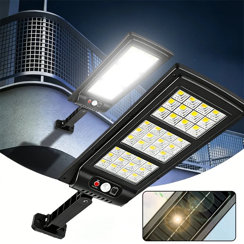 Super Bright Solar Street Light with 888 LEDs, 3000mAh Outdoor Garden Light, Perfect for Commercial Parking Lots, School Basketball Courts, And Streets, Easy to Install, Includes A Remote-controlled Solar Wall Light