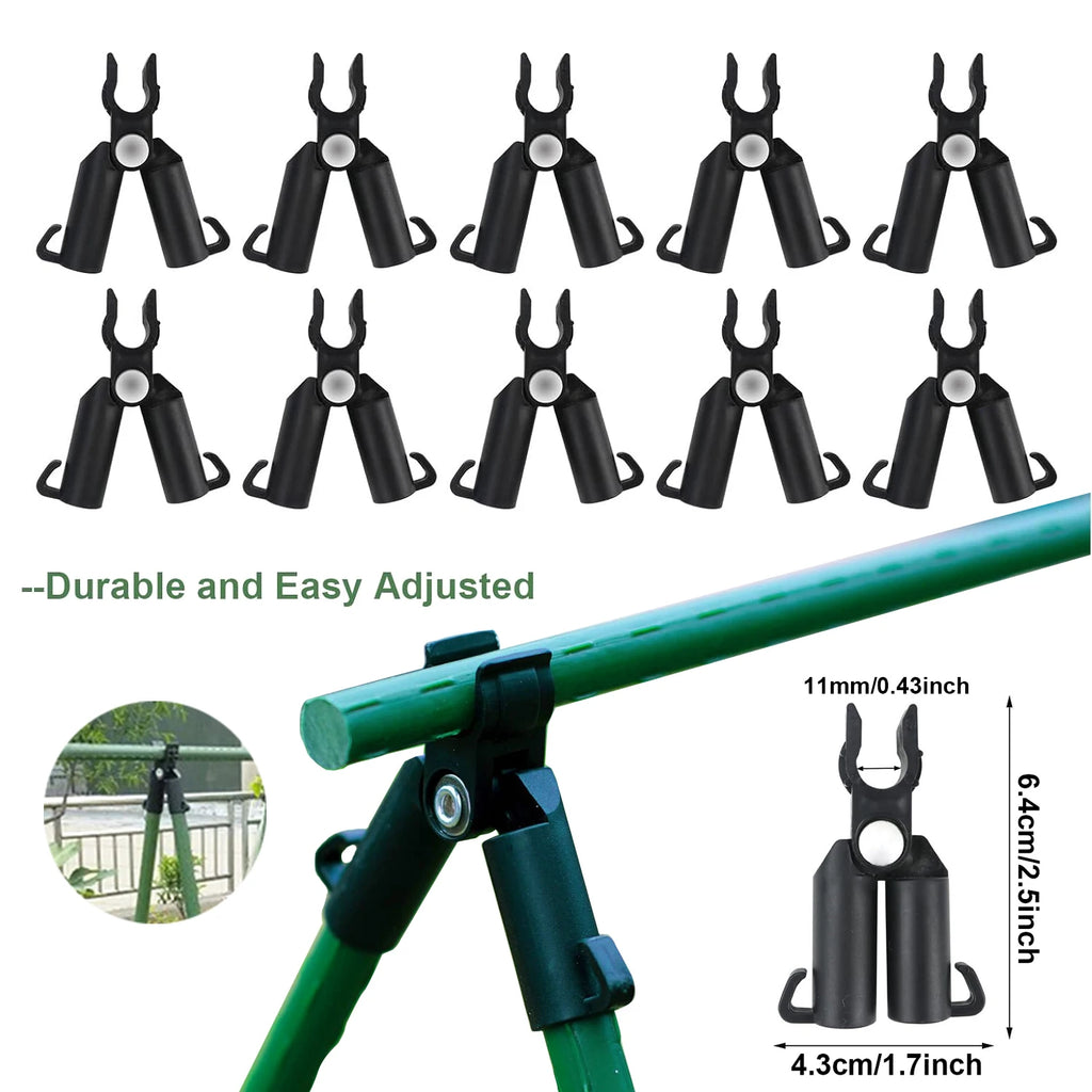 10-Pack Plant Support Universal Plastic Clips 8/11/16/20mm Diameter Fasteners Adjustable Accessories Adjustable Plant Clips