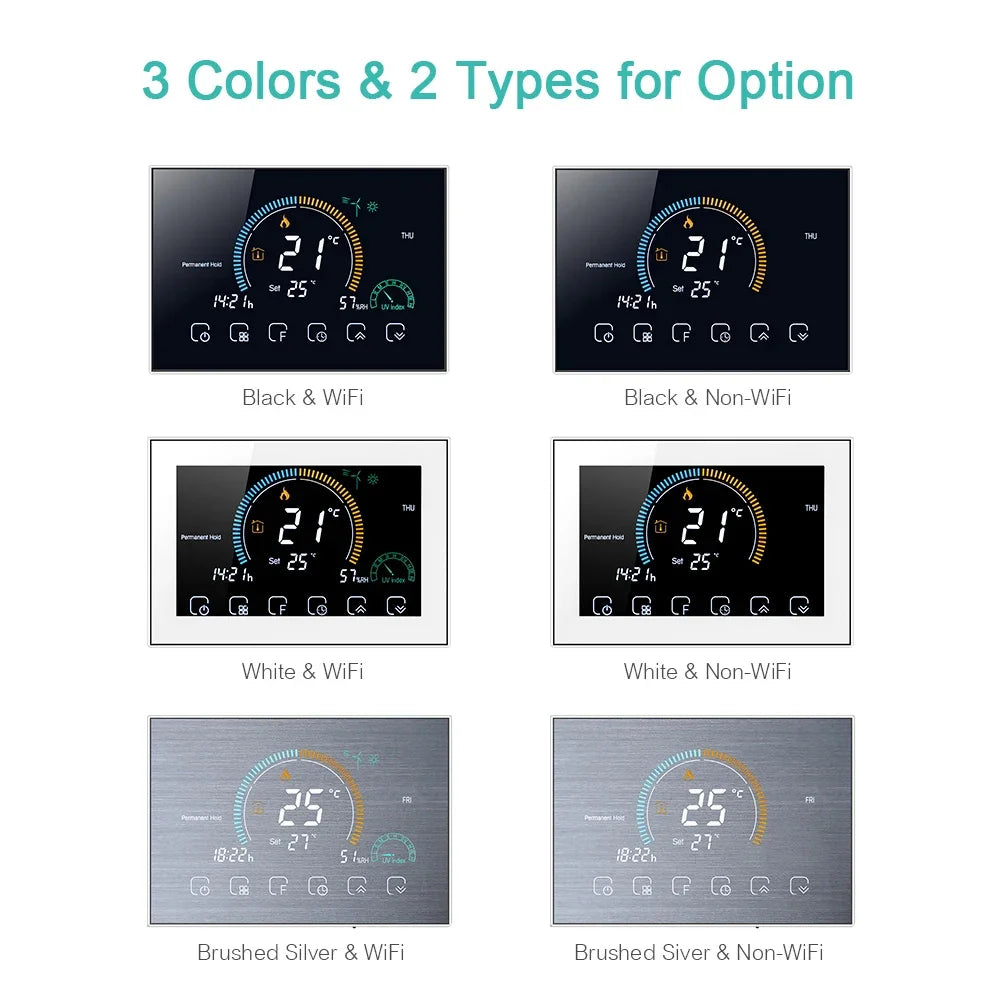 WiFi Smart Thermostat for Home Heating - Colorful Touchscreen Model Tidesmit