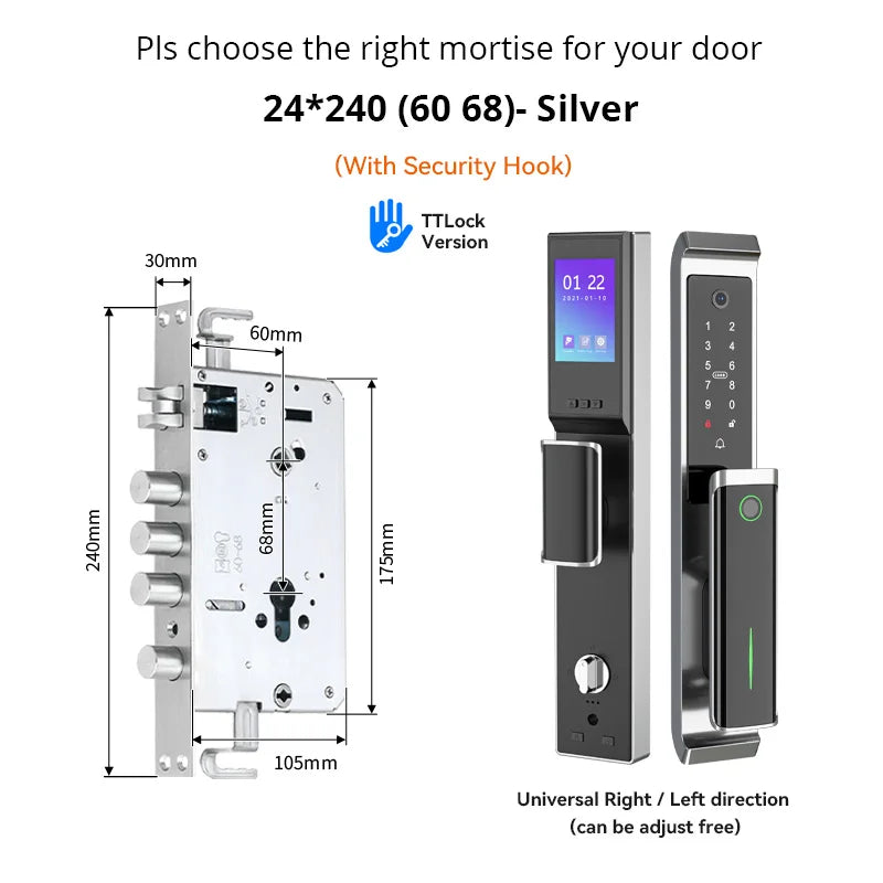 3DCamera TTlock Waterproof Bluetooth Wifi Fingerprint Smart Lock Electronic Intelligent Biometric Code Digital Door Lock