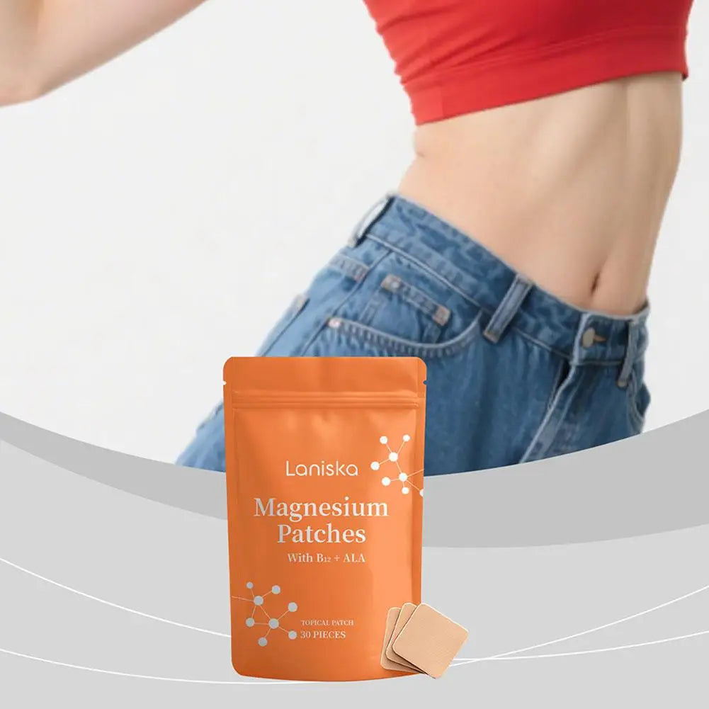 30Pcs Magnesium Multi-Vitamin Patch for Metabolism Boost Appetite Support Transdermal B12 Vitamin E Complex for Weight Managemen