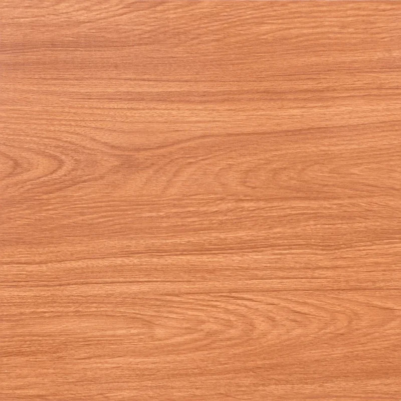 Warm orange wood-grain vinyl floor tile texture, smooth close-up