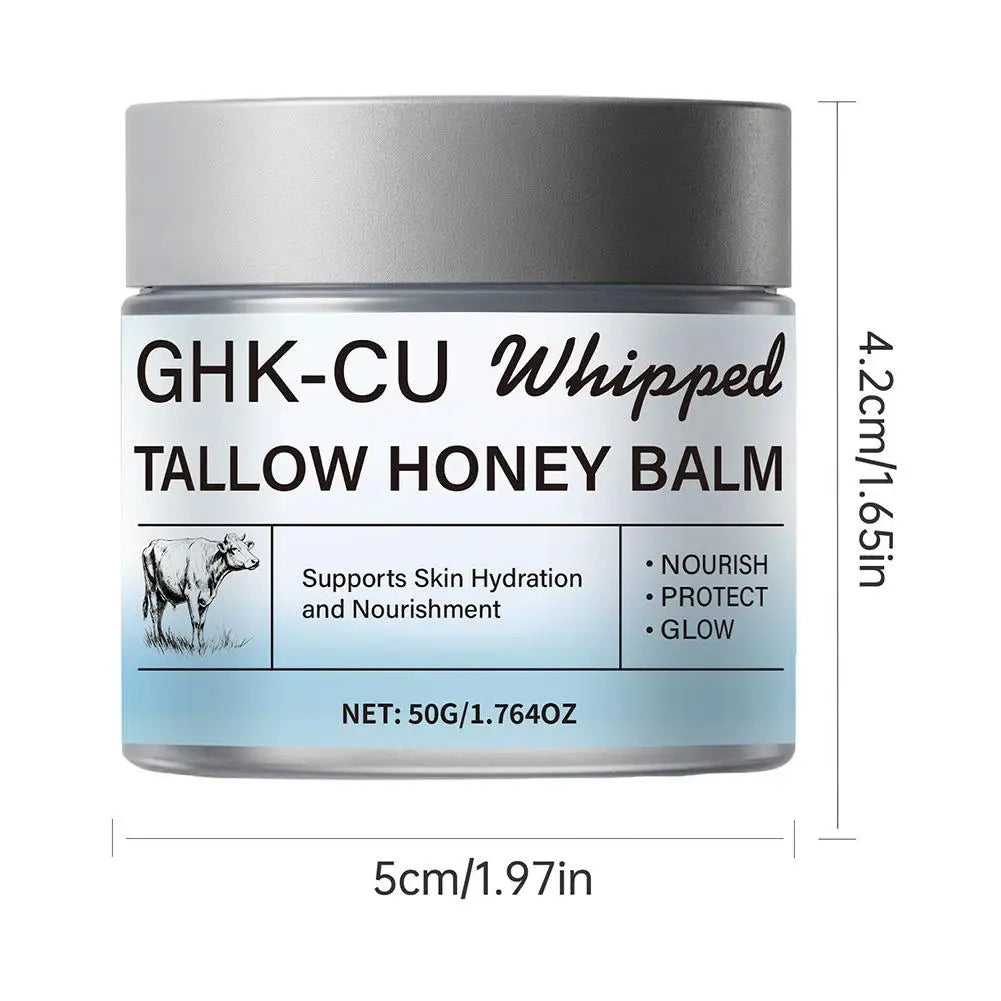 Copper Peptides GHK-Cu Beef Tallow Face Cream Blue Balm Manuka Honey Face and Body Moisturizer for Mature, Dry & Sensitive Skin