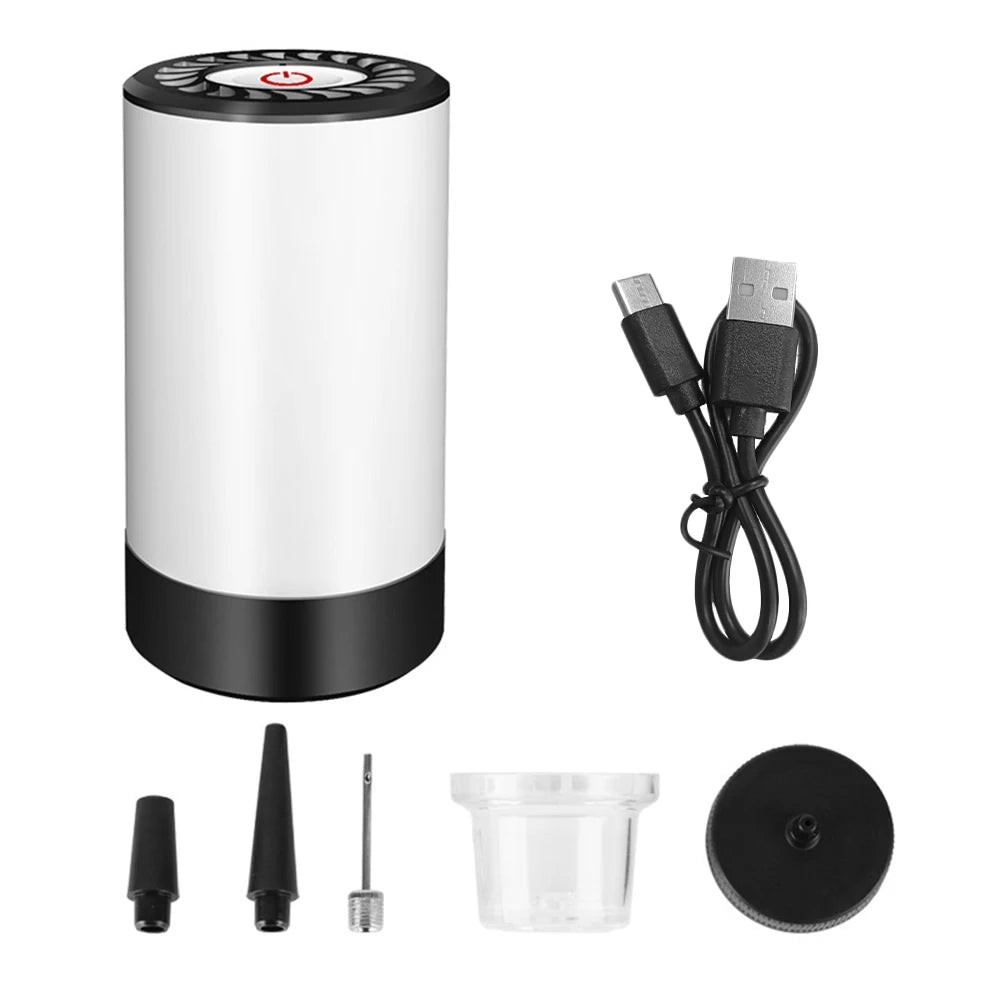 Electric vacuum sealer pump kit with USB cable, nozzles, and seal accessories