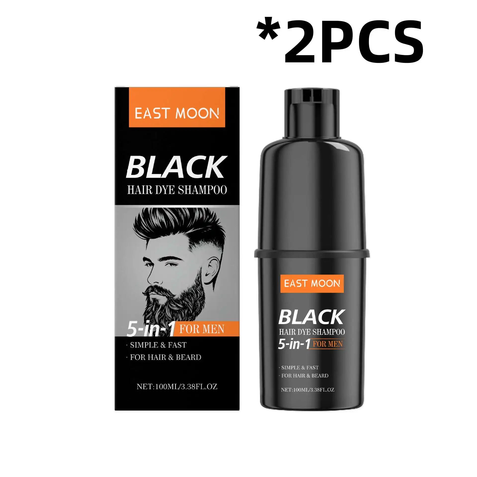 East Moon 5in1 Man Hair Dye Shampoo Repairing Gray White Non Irritating Keep Nourish Root Holiday Gift Black Hair Dyeing Shampoo
