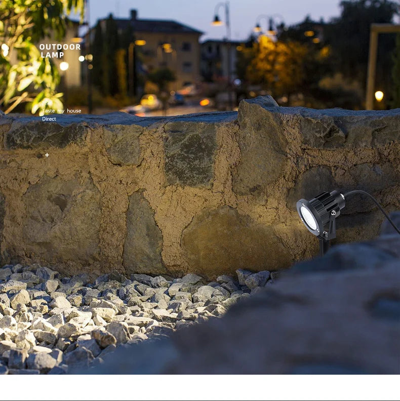 1 Meter Cable IP65 LED Garden Lawn Lamp Light 5W 10W Spike Landscape Lamp AC DC12V24V Warm White Blue Spot Lights 220V110V