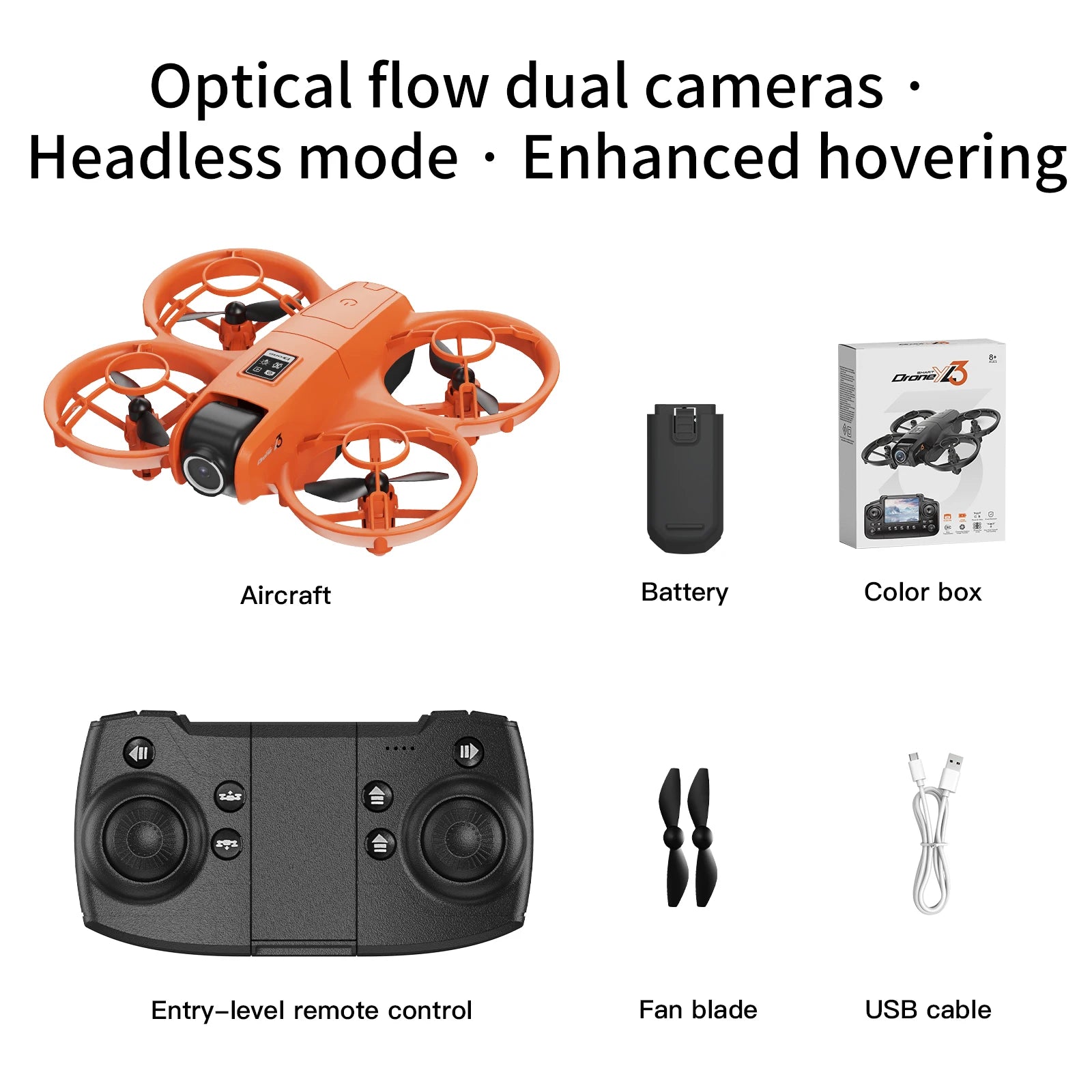 4K Camera Drone for Kids: Foldable Quadcopter with Remote Screen Orange-4K-1B Tidesmit