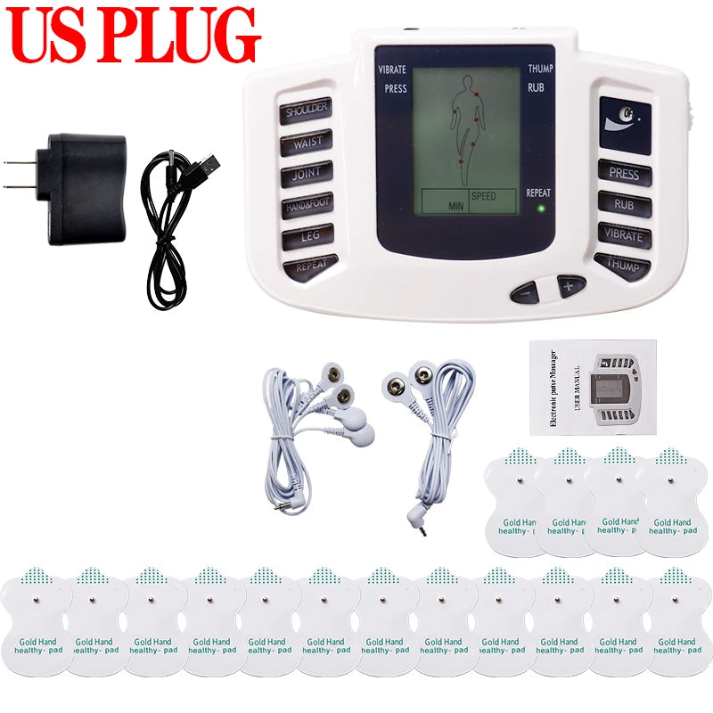 TENS Muscle Stimulator 16-Pad System with 10 Intensity Levels Massage Cushion Z3-028-US Tidesmit
