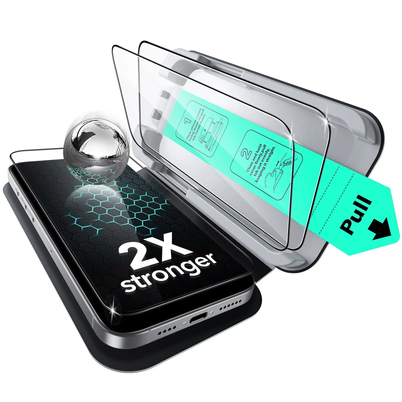 iPhone 17 Pro Max Screen Protector | 9H Hardness Tempered Glass 3-Pack HD Clear 3 Pieces Tidesmit